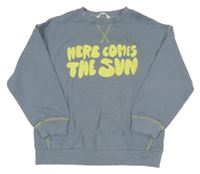 Modrošedá mikina s nápismi M&S