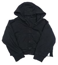 Čierna prepínaci crop mikina s kapucňou George