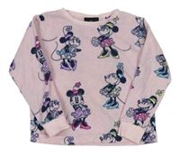 Ružové pyžamové fleecové tričko s Minnie Disney