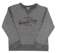 Tmavomodrá melírovaná mikina s nápisom Jack & Jones