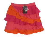Tmavorůžovo-fuchsiovo-oranžová vrstvená sukňa Catimini