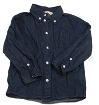 Tmavomodrá košile riflového vzhledu H&M