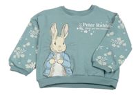 Zelená mikina s králikom a květy - Peter Rabbit
