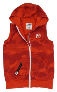 Červená vzorovaná tepláková prepínaci vesta s kapucňou a logem Nerf