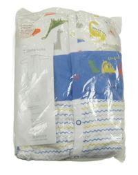 Nové - 3x overal - bílý s dinosaury + modrý s dinosaury + bílý vzorovaný Mothercare