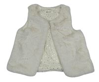 Biela kožušinová podšitá vesta H&M