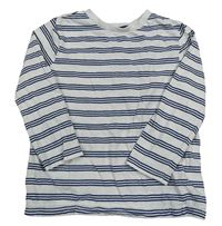 Bílo-tmavomodré pruhované triko F&F