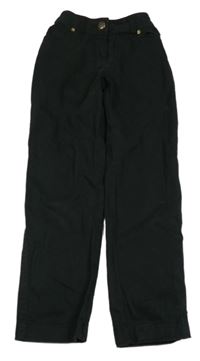 Čierne plátenné nohavice