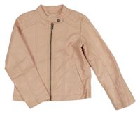 Růžová koženková podšitá bunda Name it