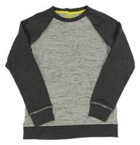 Sivo-tmavosivá melírovaná mikina Bluezoo