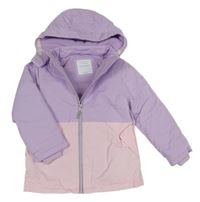 Lila-růžová šusťáková zateplená bunda s kapucí Primark