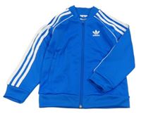 Modrá sportovní propínací mikina s logem Adidas