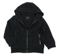 Čierna prepínaci mikina s žebrováním a kapucňou Primark