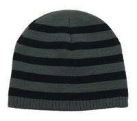 Tmavošedo-černá pruhovaná čepice