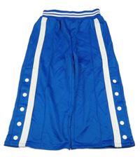 Modré sportovní široké tepláky s pruhem Next