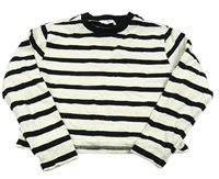 Smetanovo-černé pruhované crop mikinotriko M&S