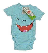 Nové - Svetlomodré zavinovací body so smajlíkom H&M