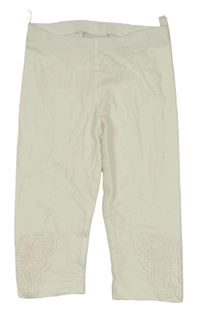 Smetanové capri legíny s krajkovými motýly C&A