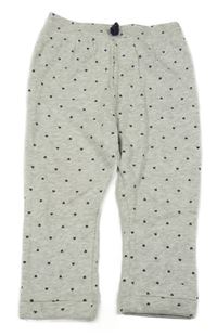 Sivé melírované tepláky so srdiečkami George