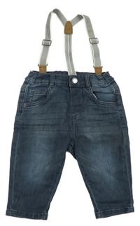 Tmavomodré rifle s kšandami C&A