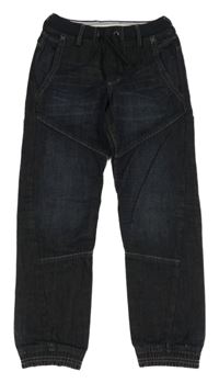 Tmavomodré relaxed cuff rifle s úpletovým pasem H&M