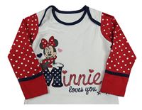 Nové - Bílo-červené triko s Minnie a puntíky George