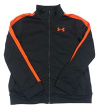 Čierna športová funkčná prepínaci mikina s červeným pruhom a logom Under Armour