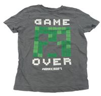 Tmavosivé tričko s Minecraft