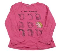 Růžové triko s jednorožci M&S