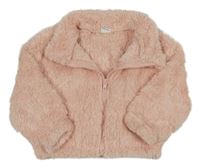 Svetloružová chlpatá prepínaci mikina Shein