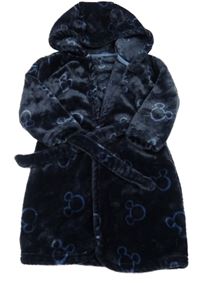 Černý plyšový župan s Mickeym a kapucí George