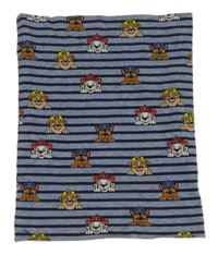 Modro-tmavomodrý pruhovaný bavlněný nákrčník s Tlapkovou patrolou C&A