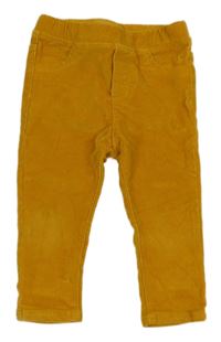 Okrové elastické manšestráky obaibi