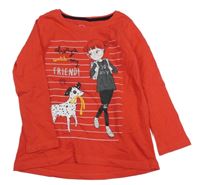 Červené triko s dívkou a psem Pep&Co