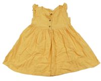 Pomerančové ľahké šaty s volánikmi