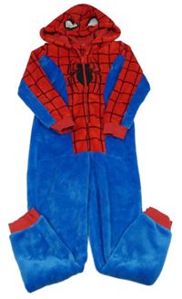 Modro-červená chlupatá kombinéza s kapucí - Spiderman C&A