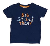 Tmavomodré tričko s nápisem Ergee