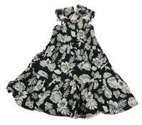 Nové - čierno-biele kvetované ľahké šaty Primark