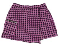 Ružovo-čierne vzorované sukňové kraťasy Dunnes Stores