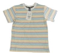 Nové - bílo-barevné pruhované tričko H&M