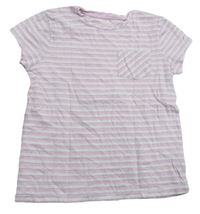Ružovo-biele pruhované trblietavé tričko s vreckom George