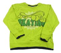 Zelená mikina s nápisom a skateboardom Kids