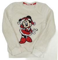 Biela plyšová mikina s Minnie Disney