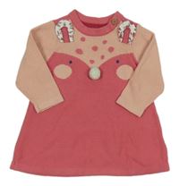 Ružové svetrové šaty s ňufáčikom  Mothercare