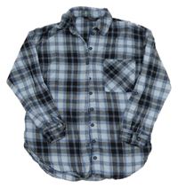 Modro-černá kostkovaná halenka New Look