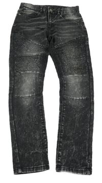 Tmavošedé teplákové rifle se žebrováním Y.F.K.