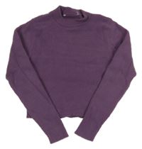 Fialový rebrovaný crop sveter