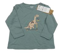 Nové - Zelené triko s dinem Kiabi 