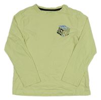 Svetlozelené tričko s nápismi Primark