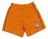 Oranžové sportovní kraťasy s nášivkou 
